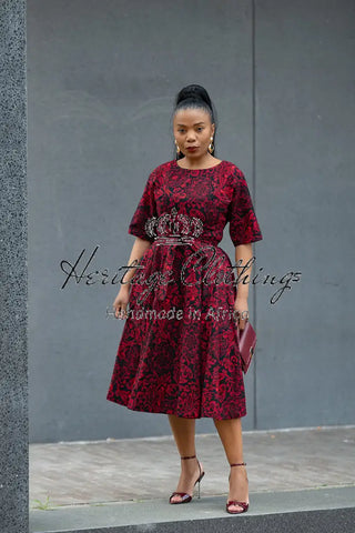OLUCHI RED AND BLACK DRESS Dresses