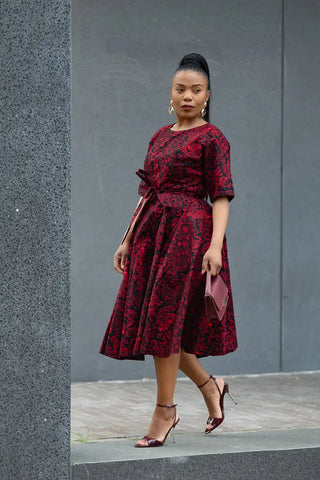 OLUCHI RED AND BLACK DRESS Dresses