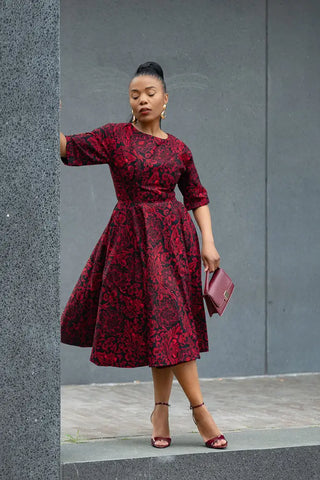 OLUCHI RED AND BLACK DRESS Dresses