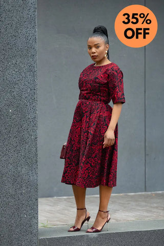 OLUCHI RED AND BLACK DRESS Dresses