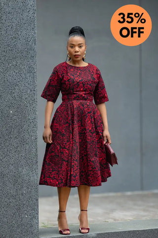 OLUCHI RED AND BLACK DRESS Dresses