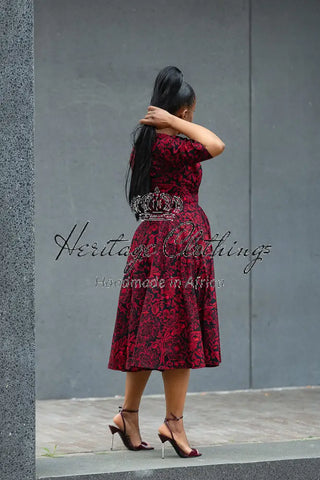 OLUCHI RED AND BLACK DRESS Dresses