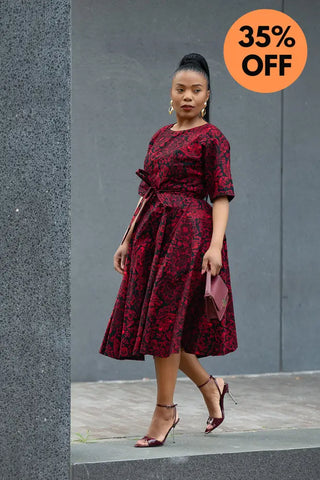 OLUCHI RED AND BLACK DRESS Dresses