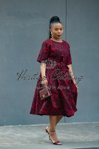 OLUCHI RED AND BLACK DRESS Dresses