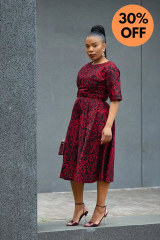 OLUCHI RED AND BLACK DRESS Dresses