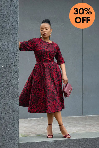 OLUCHI RED AND BLACK DRESS Dresses