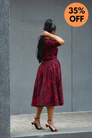OLUCHI RED AND BLACK DRESS Dresses