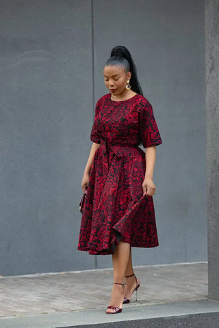 OLUCHI RED AND BLACK DRESS Dresses