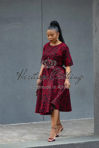 OLUCHI RED AND BLACK DRESS Dresses
