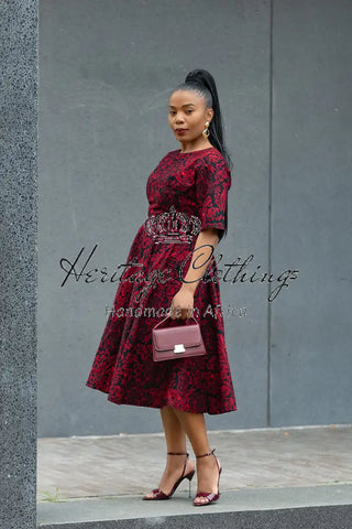 OLUCHI RED AND BLACK DRESS Dresses