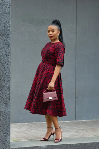 OLUCHI RED AND BLACK DRESS Dresses