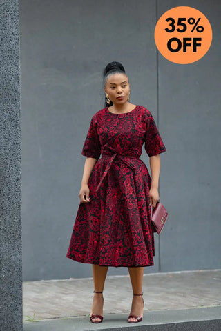 OLUCHI RED AND BLACK DRESS Dresses