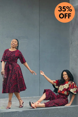 OLUCHI RED AND BLACK DRESS Dresses