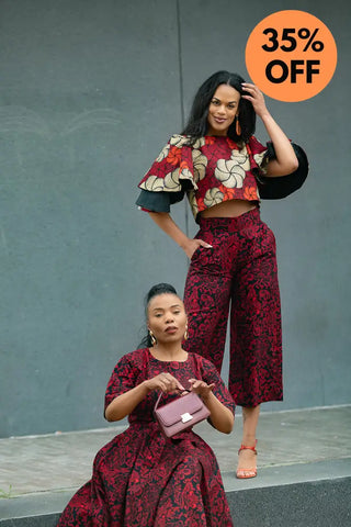 OLUCHI RED AND BLACK DRESS Dresses