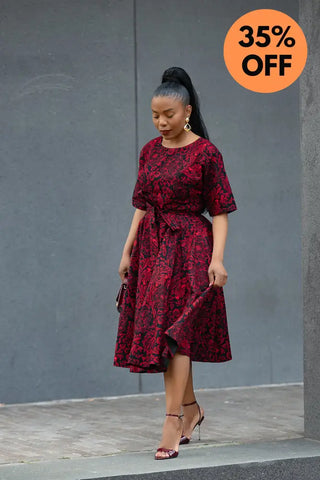 OLUCHI RED AND BLACK DRESS Dresses