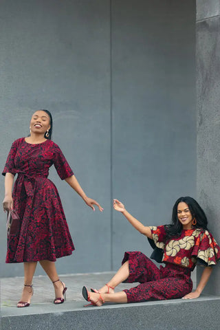 OLUCHI RED AND BLACK DRESS Dresses