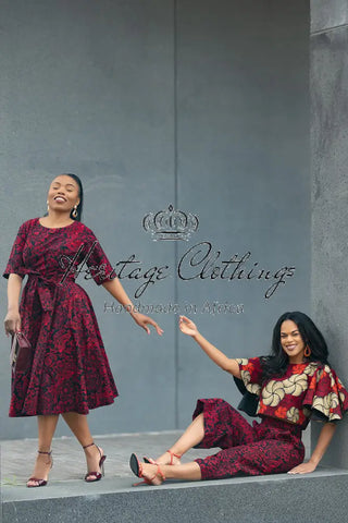 OLUCHI RED AND BLACK DRESS Dresses