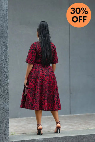 OLUCHI RED AND BLACK DRESS Dresses