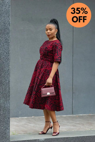 OLUCHI RED AND BLACK DRESS Dresses