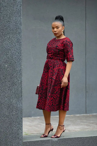 OLUCHI RED AND BLACK DRESS Dresses