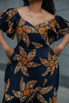 Navy blue & Orange