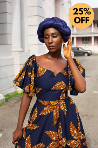OMOLOLA NAVY BRAIDED TURBAN HEADWRAPS