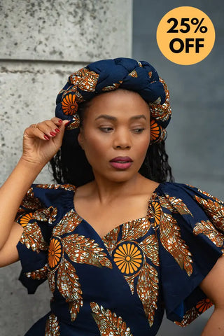 OMOLOLA PRINTED BRAIDED TURBAN HEADWRAPS