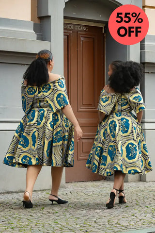 Oyin Blue And Gold Dress Dresses