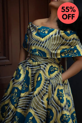 Oyin Blue And Gold Dress Dresses
