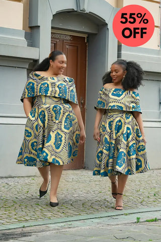 Oyin Blue And Gold Dress Dresses