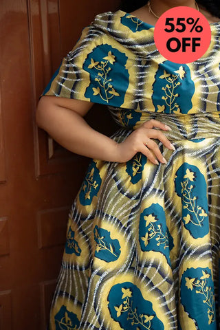 Oyin Blue And Gold Dress Dresses