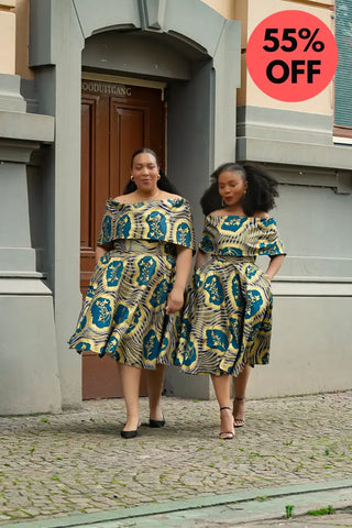 Oyin Blue And Gold Dress Dresses