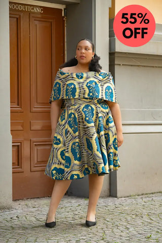 Oyin Blue And Gold Dress Dresses
