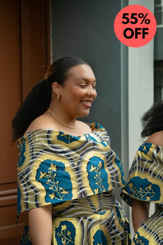 Oyin Blue And Gold Dress Dresses