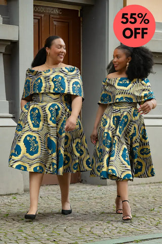 Oyin Blue And Gold Dress Dresses