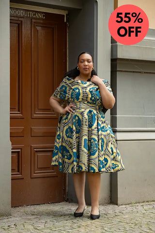 Oyin Blue And Gold Dress Dresses