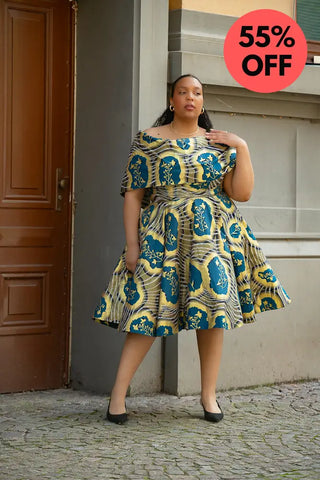 Oyin Blue And Gold Dress Dresses