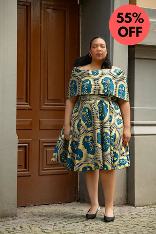 Oyin Blue And Gold Dress Dresses