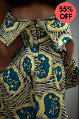 Oyin Blue And Gold Dress Dresses