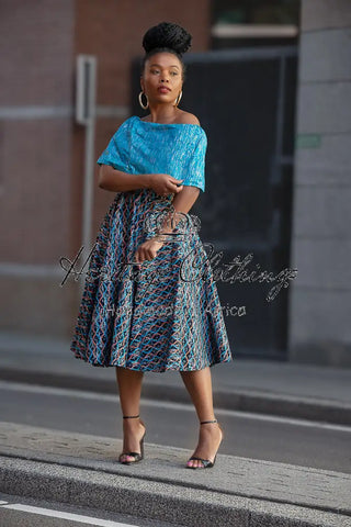 Oyin Blue And Silver Midi Dress