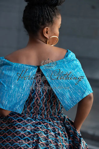 Oyin Blue And Silver Midi Dress