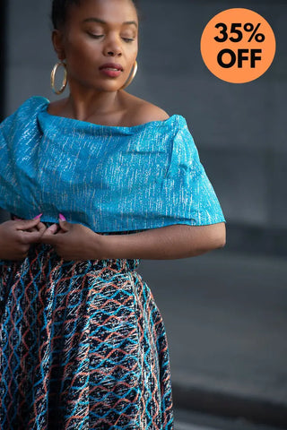 Oyin Blue And Silver Midi Dress