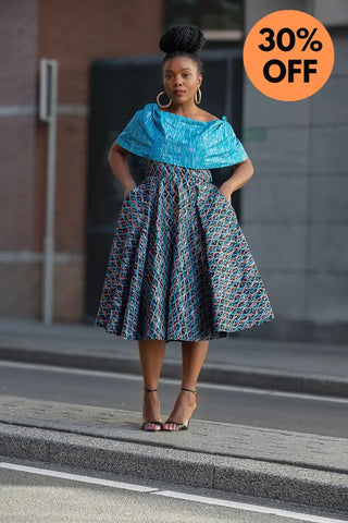 Oyin Blue And Silver Midi Dress
