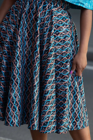 Oyin Blue And Silver Midi Dress