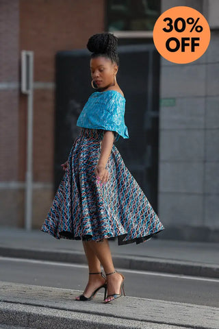 Oyin Blue And Silver Midi Dress