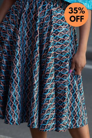 Oyin Blue And Silver Midi Dress