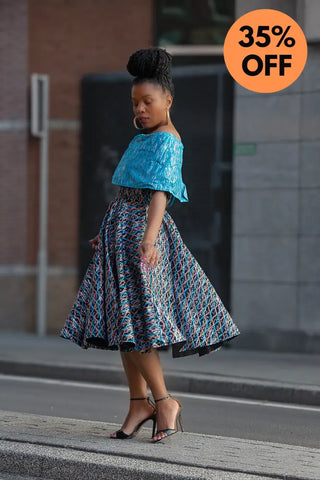 Oyin Blue And Silver Midi Dress