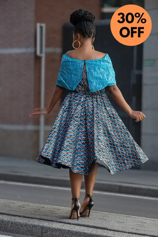 Oyin Blue And Silver Midi Dress