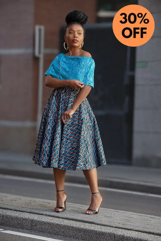 Oyin Blue And Silver Midi Dress