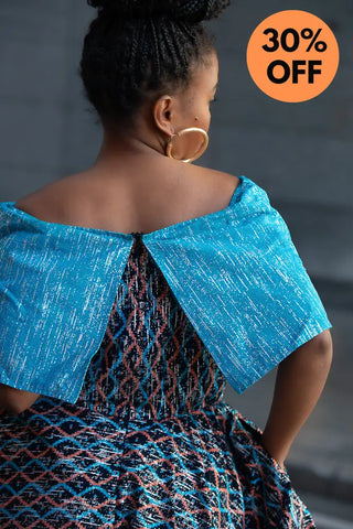 Oyin Blue And Silver Midi Dress
